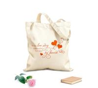 AILOONG Citas románticas: Toda historia de amor es una pareja. Bolsos de calicó para mujer Tela de 340g/m² de grosor Plegable