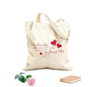 AILOONG Citas románticas: Toda historia de amor es una pareja. Bolsos de calicó para mujer Tela de 340g/m² de grosor Plegable