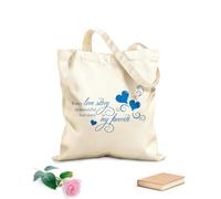 AILOONG Citas románticas: Toda historia de amor es una pareja. Bolsos de calicó para mujer Tela de 340g/m² de grosor Plegable