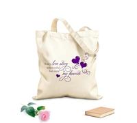AILOONG Citas románticas: Toda historia de amor es una pareja. Bolsos de calicó para mujer Tela de 340g/m² de grosor Plegable