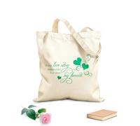 AILOONG Citas románticas: Toda historia de amor es una pareja. Bolsos de calicó para mujer Tela de 340g/m² de grosor Plegable