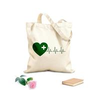 AILOONG Clínica de latidos del corazón de Medical Cross Health Care Bolsa de compras de lona de algodón Tela de 340g/m² de grosor Se usa como bolsa de regalo