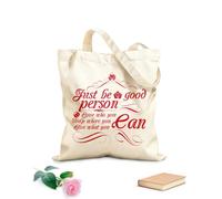 AILOONG Concepto de póster con cita motivadora creativa e inspiradora: Simplemente sé una buena persona. Bolsas de lona con estampados personalizables Tela de 340g/m² de grosor Combina con la ropa