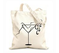 AILOONG Copa de Martini atractiva Chica Stripper Alcohol Cóctel Bolsa de lona Tela de 12 oz de grosor Sustituye a la mochila escolar 31x36cm Mediano