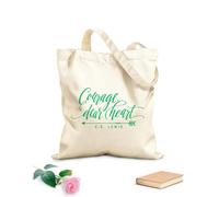 AILOONG Coraje, querido corazón, C.S. Lewis, frases para niños, niñas, hogar Bolsa de lona para vino Tela de 340g/m² de grosor Combina con la ropa