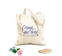 AILOONG Coraje, querido corazón, C.S. Lewis, frases para niños, niñas, hogar Bolsa de lona para vino Tela de 340g/m² de grosor Combina con la ropa
