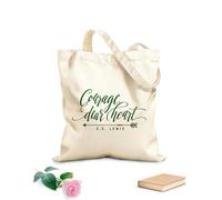 AILOONG Coraje, querido corazón, C.S. Lewis, frases para niños, niñas, hogar Bolsa de lona para vino Tela de 340g/m² de grosor Combina con la ropa