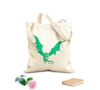 AILOONG Cuento de dragón Fantasía Monstruo Volador Bolsa de lona Tela de 340g/m² de grosor Sustituye a la mochila escolar
