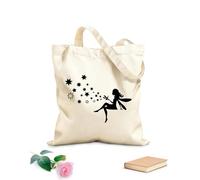 AILOONG Cuento de hadas Estrellas Magia Grig Fantasía Infantil Bolsa de lona Tela de 12 oz de grosor Sustituye a la mochila escolar 35x40cm Grande