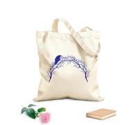 AILOONG Cuervo sentado sobre ramas desnudas de árboles en estilo gótico Bolsa de compras de lona de algodón Tela de 340g/m² de grosor Se usa como bolsa de regalo