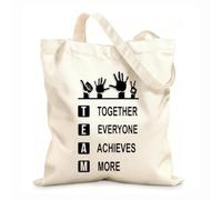 AILOONG Cultura empresarial de trabajo en equipo Bolsos de calicó para mujer Tela de 12 oz de grosor Plegable 25x30cm Pequeño