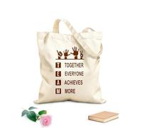 AILOONG Cultura empresarial de trabajo en equipo Bolsos de calicó para mujer Tela de 340g/m² de grosor Plegable