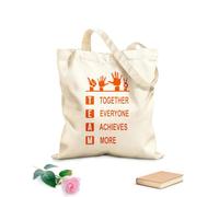 AILOONG Cultura empresarial de trabajo en equipo Bolsos de calicó para mujer Tela de 340g/m² de grosor Plegable