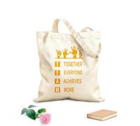 AILOONG Cultura empresarial de trabajo en equipo Bolsos de calicó para mujer Tela de 340g/m² de grosor Plegable