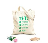 AILOONG Cultura empresarial de trabajo en equipo Bolsos de calicó para mujer Tela de 340g/m² de grosor Plegable