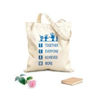 AILOONG Cultura empresarial de trabajo en equipo Bolsos de calicó para mujer Tela de 340g/m² de grosor Plegable