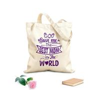AILOONG Dios me dio el mejor diseño de mamá del mundo. Bolsa de lona con fondo reforzado Tela de 340g/m² de grosor Se usa como bolsa de regalo