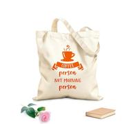 AILOONG Diseño con temática de café para personas que no son madrugadoras. Bolsa de tela con asa plana Tela de 340g/m² de grosor Sustituye a la mochila escolar