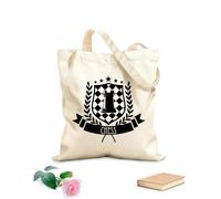 AILOONG Diseño de emblemas de clubes deportivos de ajedrez Bolsa de tela con asa plana Tela de 12 oz de grosor Sustituye a la mochila escolar 25x30cm Pequeño