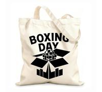 AILOONG Diseño de feliz día de San Esteban Bolsa de lona con fondo reforzado Tela de 12 oz de grosor Se usa como bolsa de regalo 35x40cm Grande