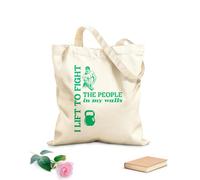 AILOONG Diseño de gimnasio fitness que levanto para luchar contra la gente en mis paredes Bolsa de lona con fondo reforzado Tela de 340g/m² de grosor Se usa como bolsa de regalo