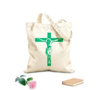 AILOONG Diseño de imágenes prediseñadas de Jesucristo y Jesús hijo de Dios Bolsa de tela con asa plana Tela de 340g/m² de grosor Sustituye a la mochila escolar