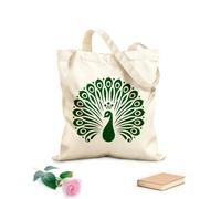 AILOONG Diseño editable de cuatro siluetas de pavo real Bolsa de lona con fondo reforzado Tela de 340g/m² de grosor Se usa como bolsa de regalo