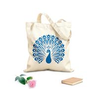 AILOONG Diseño editable de cuatro siluetas de pavo real Bolsa de lona con fondo reforzado Tela de 340g/m² de grosor Se usa como bolsa de regalo