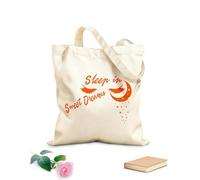 AILOONG Duerme dulces sueños Luna Estrellas Noche Bolsa de lona sin blanquear Tela de 340g/m² de grosor Se usa como bolsa de herramientas