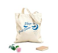 AILOONG Duerme dulces sueños Luna Estrellas Noche Bolsa de lona sin blanquear Tela de 340g/m² de grosor Se usa como bolsa de herramientas