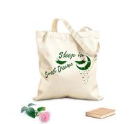 AILOONG Duerme dulces sueños Luna Estrellas Noche Bolsa de lona sin blanquear Tela de 340g/m² de grosor Se usa como bolsa de herramientas