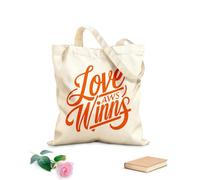 AILOONG el amor gana una mano Bolsas de lona con estampados personalizables Tela de 340g/m² de grosor Combina con la ropa