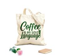 AILOONG El café es mi lenguaje del amor Bolsas reutilizables para la compra Tela de 340g/m² de grosor Plegable