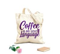 AILOONG El café es mi lenguaje del amor Bolsas reutilizables para la compra Tela de 340g/m² de grosor Plegable