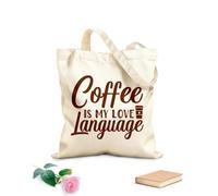 AILOONG El café es mi lenguaje del amor Bolsas reutilizables para la compra Tela de 340g/m² de grosor Plegable
