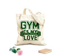 AILOONG El gimnasio es mi amor. El gimnasio se puede usar. Bolsa de lona con fondo reforzado Tela de 340g/m² de grosor Se usa como bolsa de regalo