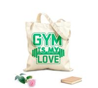 AILOONG El gimnasio es mi amor. El gimnasio se puede usar. Bolsa de lona con fondo reforzado Tela de 340g/m² de grosor Se usa como bolsa de regalo