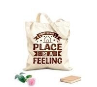 AILOONG El hogar no es un lugar, es un sentimiento, cita tipográfica Bolsas de lona con estampados personalizables Tela de 340g/m² de grosor Combina con la ropa
