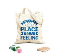 AILOONG El hogar no es un lugar, es un sentimiento, cita tipográfica Bolsas de lona con estampados personalizables Tela de 340g/m² de grosor Combina con la ropa