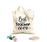 AILOONG El mejor maestro de todos los tiempos: frase inspiradora Bolsas reutilizables para la compra Tela de 12 oz de grosor Plegable 35x40cm Grande