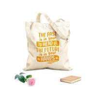 AILOONG El pasado está en tu cabeza, el futuro está en tus manos, diseño de impresión tipográfica. Bolsas reutilizables para la compra Tela de 340g/m² de grosor Plegable