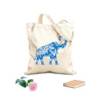 AILOONG Elefante indio con trompa elevada, símbolo de riqueza. Bolsa de lona Tela de 340g/m² de grosor Sustituye a la mochila escolar