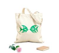 AILOONG Elegancia del pez ángel en el emblema del icono del pez ángel con un diseño elegante. Bolsa de lona para vino Tela de 340g/m² de grosor Combina con la ropa