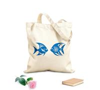 AILOONG Elegancia del pez ángel en el emblema del icono del pez ángel con un diseño elegante. Bolsa de lona para vino Tela de 340g/m² de grosor Combina con la ropa