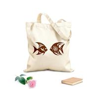 AILOONG Elegancia del pez ángel en el emblema del icono del pez ángel con un diseño elegante. Bolsa de lona para vino Tela de 340g/m² de grosor Combina con la ropa