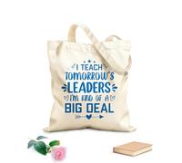 AILOONG Enseño a los líderes del mañana. Soy un profesor de gran importancia. Citas, diseño gráfico o de póster tipográfico. Bolsas de lona con estampados personalizables Tela de 340g/m² de grosor