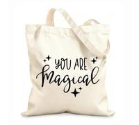 AILOONG Eres mágico: citas inspiradoras Bolsos de hombro de lona de algodón Tela de 12 oz de grosor Se usa como bolsa de herramientas 31x36cm Mediano