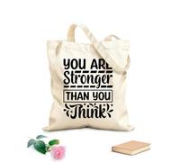 AILOONG Eres más fuerte de lo que crees, citas motivacionales Bolsas reutilizables para la compra Tela de 12 oz de grosor Plegable 35x40cm Grande
