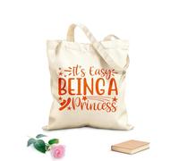 AILOONG Es fácil ser una princesa Bolsas de lona con estampados personalizables Tela de 340g/m² de grosor Combina con la ropa