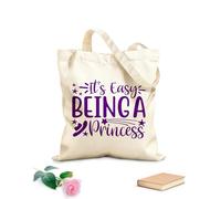 AILOONG Es fácil ser una princesa Bolsas de lona con estampados personalizables Tela de 340g/m² de grosor Combina con la ropa